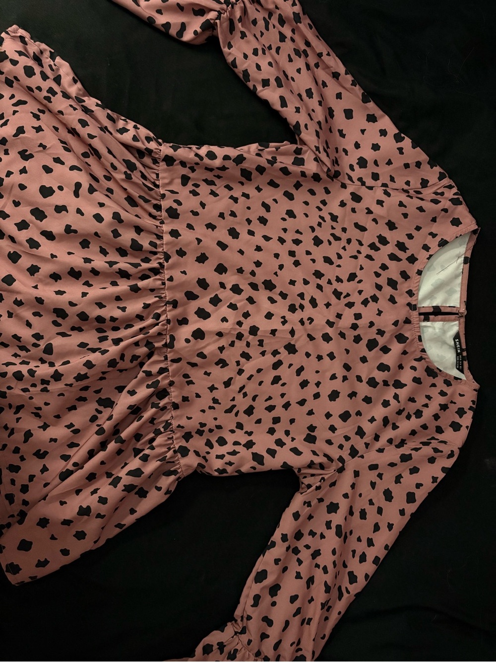 SHEIN Mauve Cow Print Blouse
